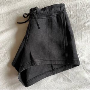 Lululemon- Dark Grey/ Black Sweat Shorts- Size 6